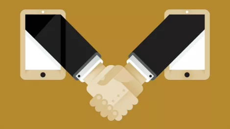 Virtual meeting handshake