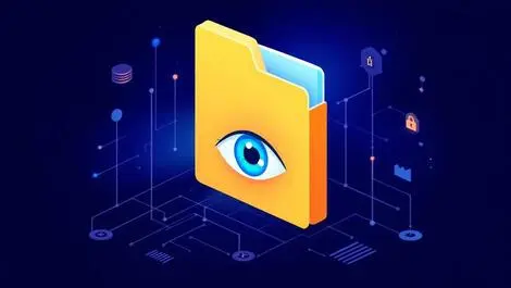 Illustration computer folder eye symbol ai monitoring file activities data