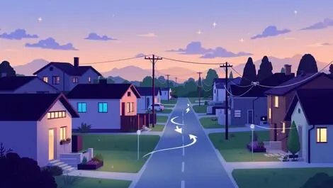 New zealand neighborhood houses power lines internet cables switching providers