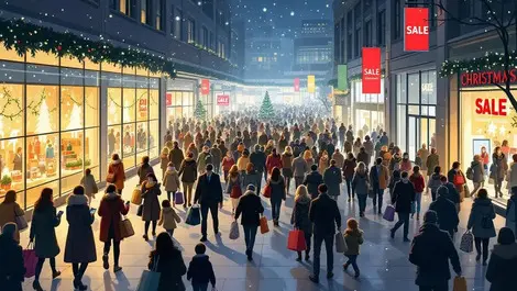 Crowded us mall holiday night fewer gifts smartphone price checks