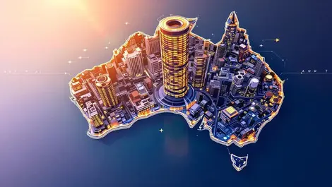 Australia aerial melbourne perth offices west to east shift view