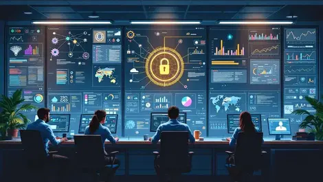 Cinematic sf socat night ai dashboards it team analyzing agents